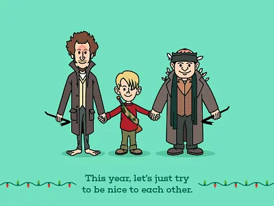 Kevin, Marv and Harry bandits christmas drawing fan art funny home alone illustration illustration vector merry movie wet