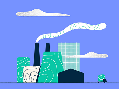 Factory dribbble fabbrica factory illo illustration pattern smoke texture