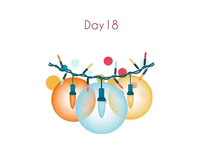 Day 18 Christmas Calendar christmas lights colors happy new year illustration lights