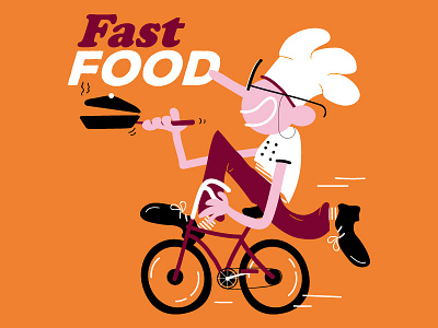 Fast Food cartoon character chef comics fastfood food illustration kitchen vector