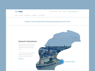 Werlabs - About us about us about us page blue city clean health medical minimal stockholm sweden white