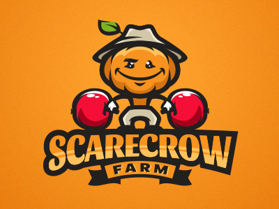 Pumpkin Farm apple cartoon farming fruits garden halloween logo mascot pumpkin