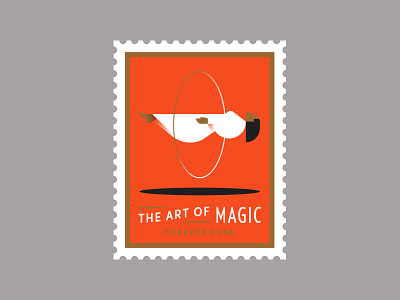 USPS pt. II art floating magic magician ring shadow trick woman