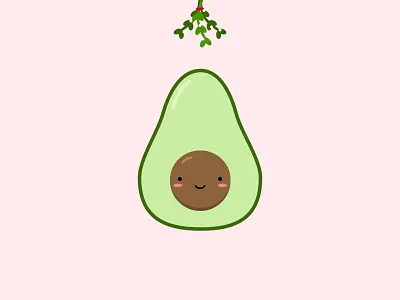 Let's Avo-cuddle? avocado character christmas food illustration