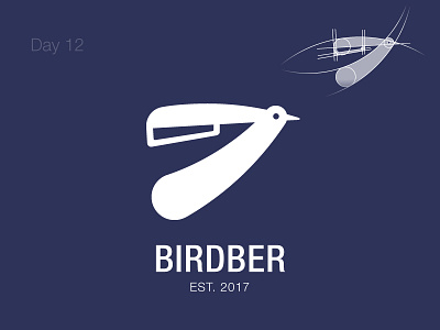 Barbershop - Daily Logo 12/50 barber bird branding challenge concept creative daily design logo new shop symbol