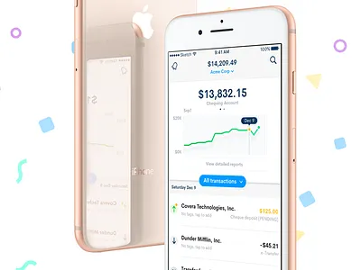 Homescreen Experiment bank account fintech graph homescreen mobile small business transactions