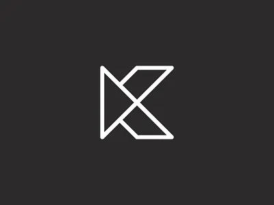 K Play brand film geometric k letter logo mark movie play production typography