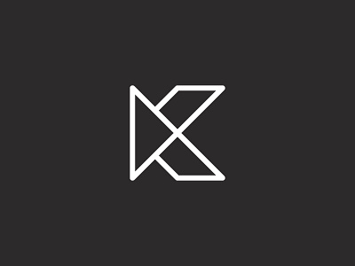 K Play brand film geometric k letter logo mark movie play production typography