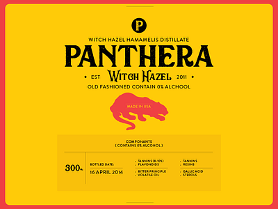 Label Design bottle design emblem label orange packaging panther red retro vintage whiskey yellow