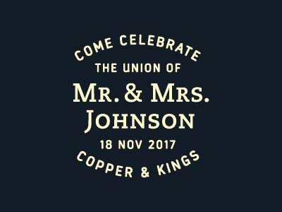 Mr. & Mrs. Johnson badge custom design identity lettering lockup logo logotype modern type typography wedding