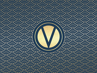 Repeating Pattern for VentureReport brand elegant fancy gold layout metallic navy offset pattern print report shiny