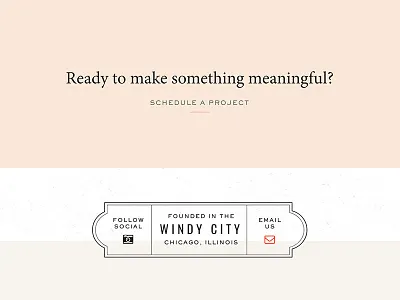 Lore Creative Co - Website Footer badge border call to action cta footer interface layout peach ui web webpage website