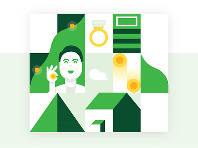 Tokopedia Finance business finance fintech flat illustration green illustration infestation money simple start up tokopedia wealth