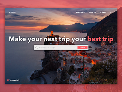 Landing Page dailyui dailyui003 italy landing page travel vernazza