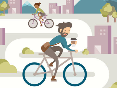 Bike to Work Day Poster bicycle illustration poster