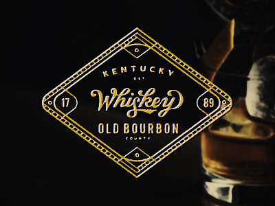 Old Bourbon alcohol badge bourbon handlettering label lockup logo typography whiskey wordmark