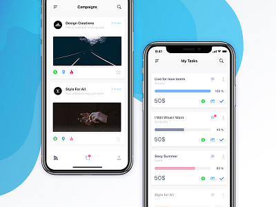 iPhone X - Campaign App app clean design experience interface lightisometric minimal mobile prototype ui user ux