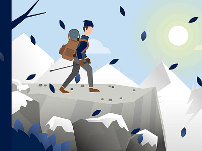 Cliff cliff explainer video hike illustration winter