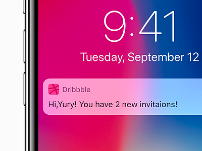 2 INVITE! dribbble invitation invite iphone join notification center