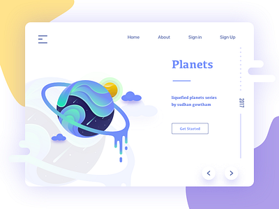 liquefied Planets - 04 app illustration landing liquid page planets solar stars web