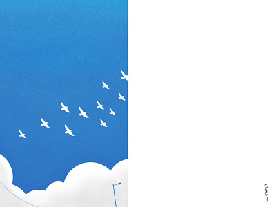 My Visual Diary beach birds blue clean illustration minimal sky ui ux vector white