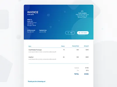 Daily UI #046 - Invoice 046 billing check daily dailyui invoice note online pdf total ui ux