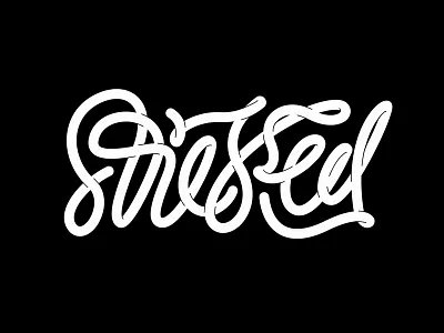 Stressed illustration lettering monoline text type typo typography