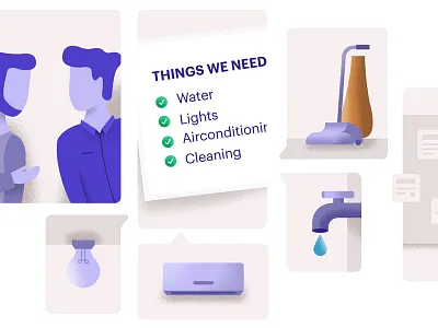 Things we need flat illustration noise photoshop purple