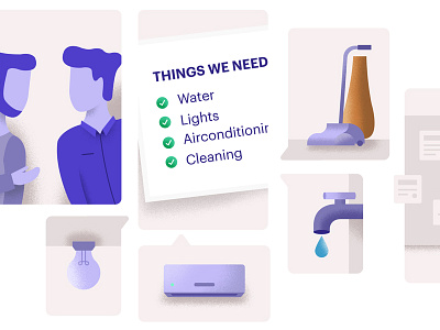 Things we need flat illustration noise photoshop purple
