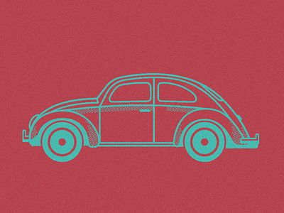 Beetlemania #2 beetle car flat halftone illustration surf vector vehicle volkswagen