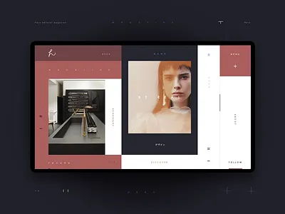 Hero Magazine Alternative Version clean concept crisp editorial fashion homepage magazine minimalistic mondrianizm promo ui ux