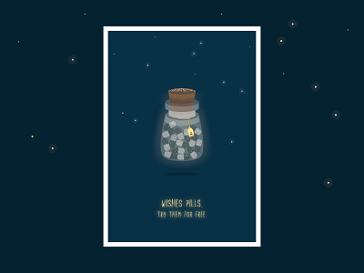 Wishes Pills fallen stars graphics illustration illustrator pills poster star wish wishes