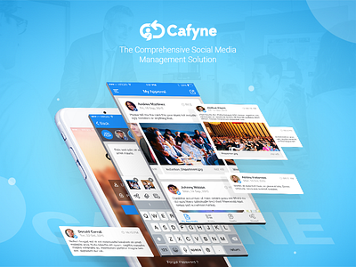 Cafyne Mobile App Design (Social Media Management) app app design community corporate event interface ios layout mobile app social management social media app ux