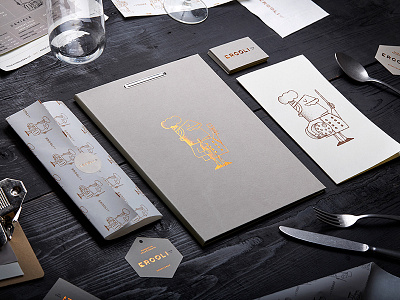 Ercoli 1928 branding branding business card daniele simonelli dsgn hot foil logo menu print restaurant