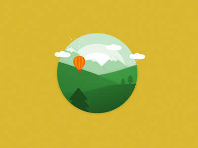 Landscape balloon illustration landscape nature