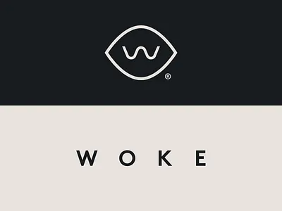 Woke awake eye icon identity inspire logo w