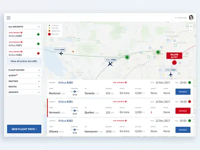 Fleet management app 2017 aircraft airline alert app clean interface cynthia irani fleet manager flight flight plan minimalist ui ux