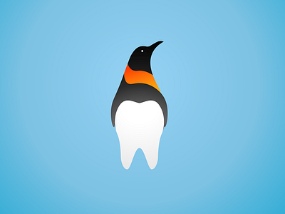 Dental logo black clinic dental logo logotime logotype minimal orange penguin smile teeth tooth