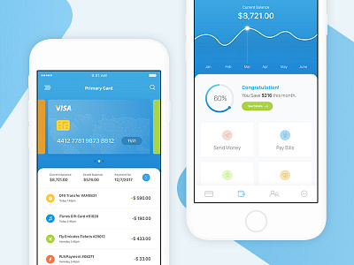 Wallet App concept #Exploration budget credit card debit card finance financial flat ios material mobile app payment send money wallet