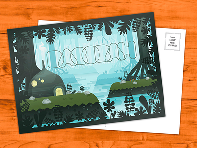 Dagobah Postcard cartoon illustrations character design illustration jedi kid art space star wars yoda