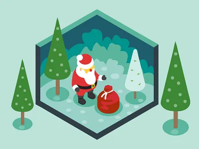 Christmas Shot christmasshot gifts illustration isometric pavanitln santa snow