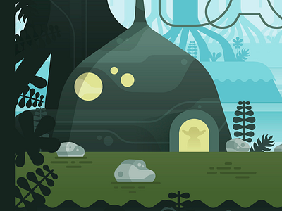 Dagobah Postcard (detail) cartoon illustrations character design illustration jedi kid art space star wars yoda