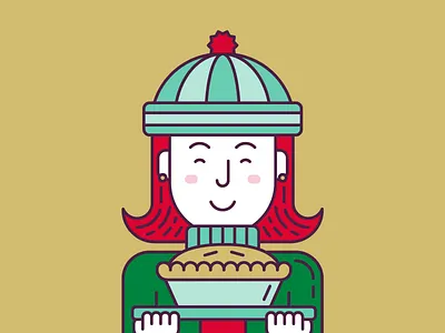 Light the World Illustration christmas flat geometric holiday line neighbor people person pie service winter woman