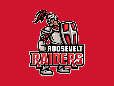 Roosevelt Raiders armor elementary friendly knight knights mascot raiders school shield