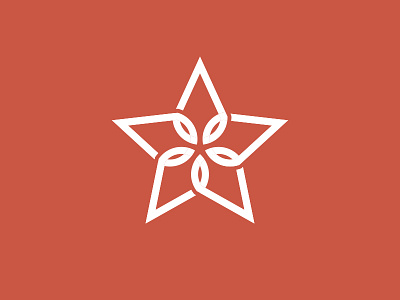 Floral + Star branding design flower icon logo star