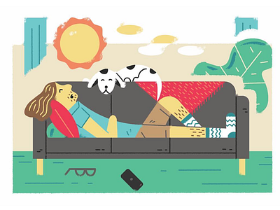 Naps are the best! dogs illustration naps sleep