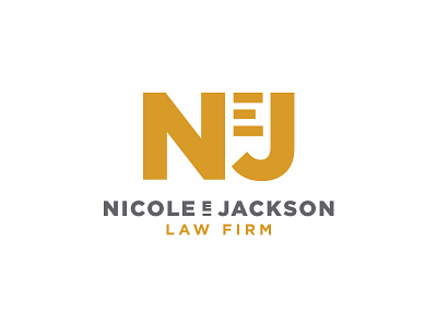 Nicole E Jackson Law Firm logo unused brand branding design icon identity logo nej type