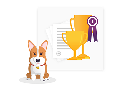 A very good boy! corgy corgy dog dog dog illustration illustration ivona petrovic love vector rewards vector vector illustration