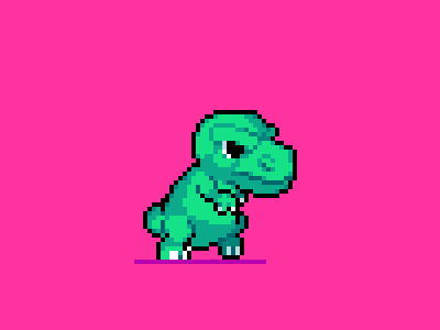 Dinosaur Run Cycle animation art development game mobile pixel