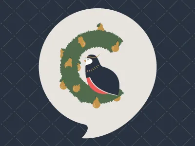 Partride in a Pear Tree christmas design holidays illustration logo system partridge pear tree twelve days